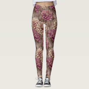 Dahlias Flower Exercise Dahlias Aesthetic  Leggings