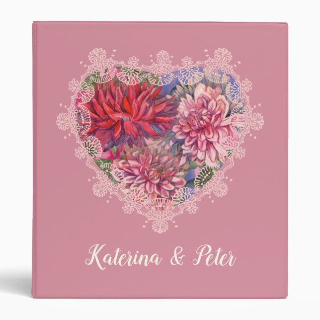 dahlias flowers 3 ring binder (Front)