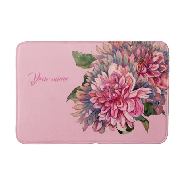 dahlias flowers bathroom mat (Front)