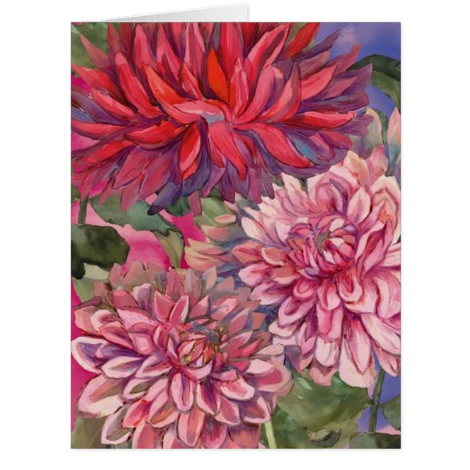 dahlias flowers cards (Front)