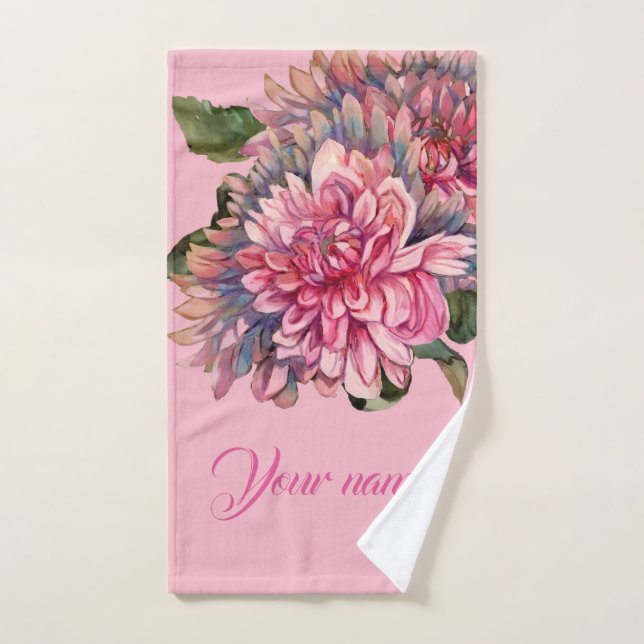 dahlias flowers hand towel  (Hand Towel)