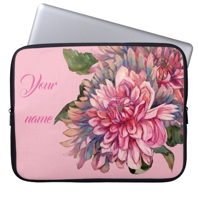 dahlias flowers laptop sleeve (Front)