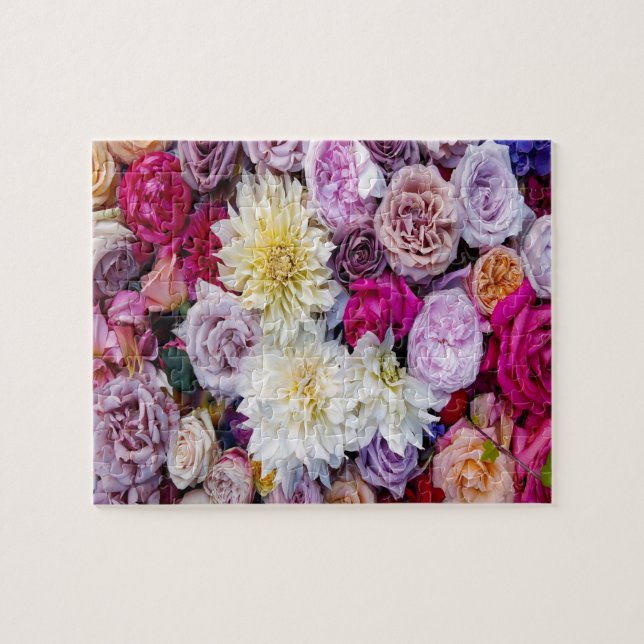 Dahlias Flowers & Roses Jigsaw Puzzle (Horizontal)
