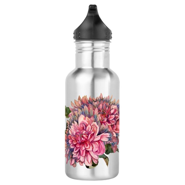 dahlias flowers water bottle (Right)