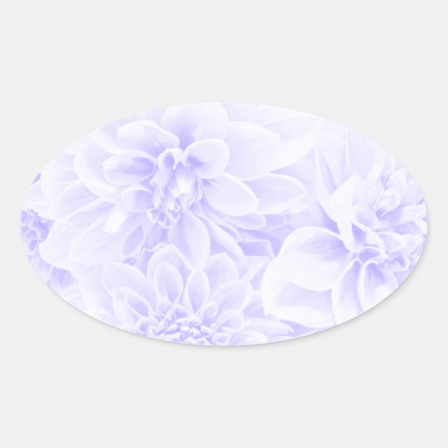 Dahlias In Blue Oval Sticker (Front)