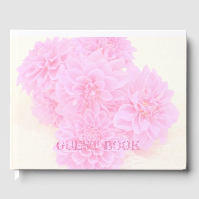 Dahlias In Soft Pink  Guest Book (Front)
