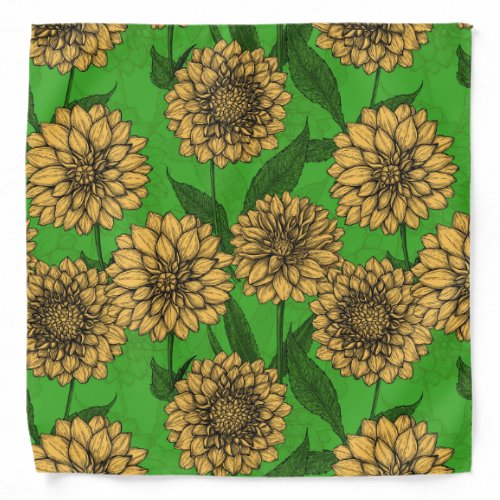 Dahlias in yellow and green bandana