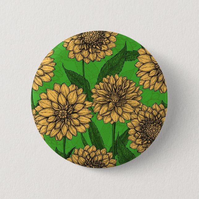 Dahlias in yellow and green button (Front)