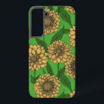 Dahlias in yellow and green samsung galaxy s22  case<br><div class="desc">Seamless pattern made of hand drawn dahlia flowers</div>