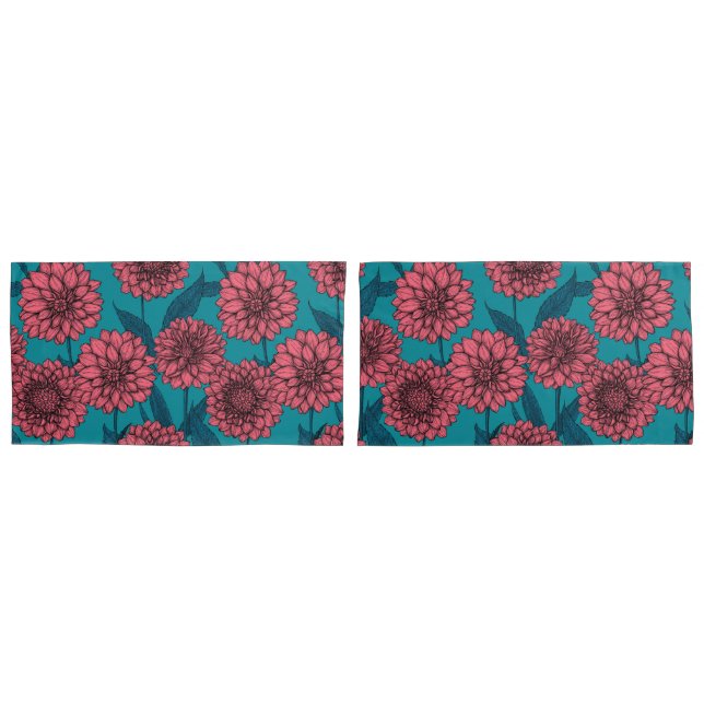 Dahlias Pillow Case (Front-Set)