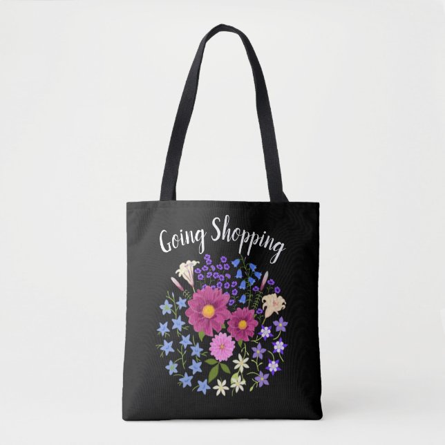 Dahlias with Bluebells Tote Bag (Front)