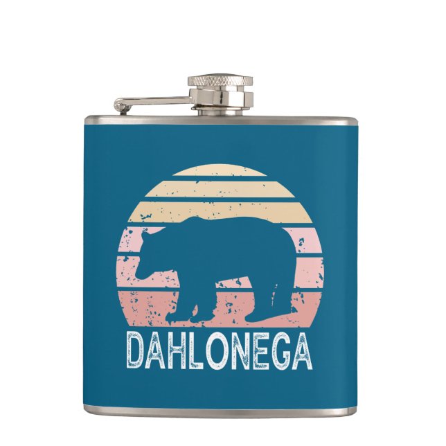 Dahlonega Georgia Retro Bear Flask (Front)