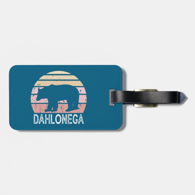 Dahlonega Georgia Retro Bear Luggage Tag (Back Horizontal)