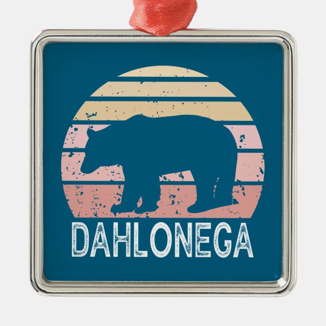 Dahlonega Georgia Retro Bear Metal Ornament (Front)