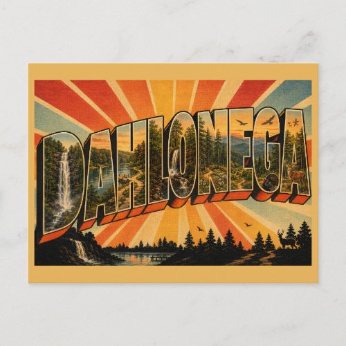 Dahlonega Georgia Waterfalls Mountain Forest Art Postcard