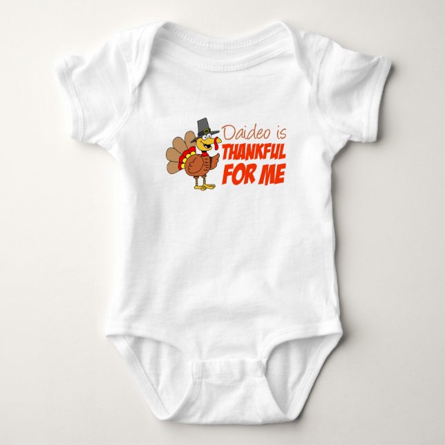 Daideo Thankful For Me Baby Bodysuit (Front)