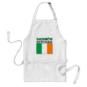 Daideo's Kitchen With Flag Of Ireland Adult Apron