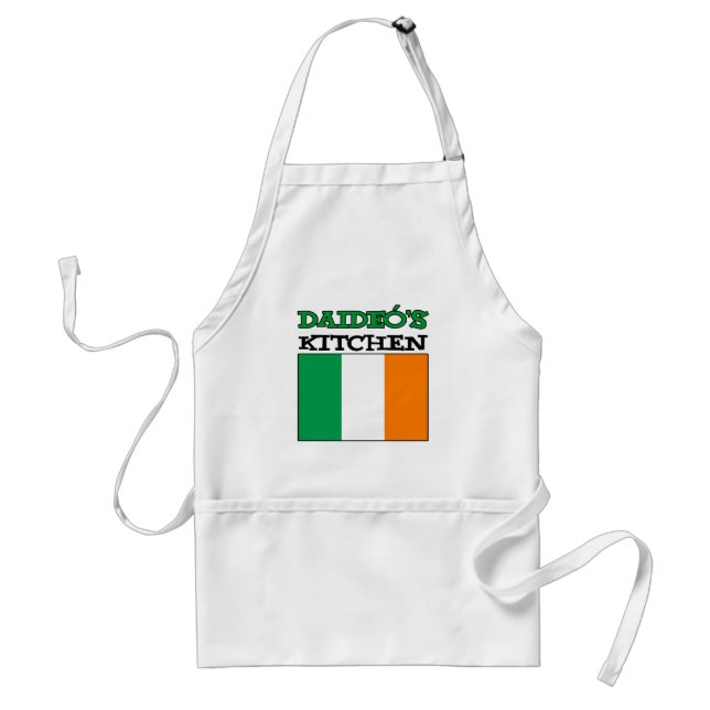 Daideo's Kitchen With Flag Of Ireland Adult Apron (Front)