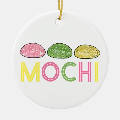 Daifuku Mochi Japanese New Year Rice Cake Food Ceramic Ornament