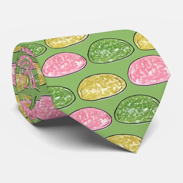 Daifuku Mochi Japanese New Year Rice Cake Food Neck Tie (Rolled)