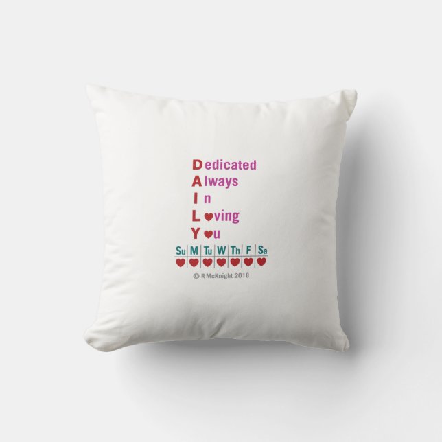Daily Acronym Throw Pilow Throw Pillow (Front)