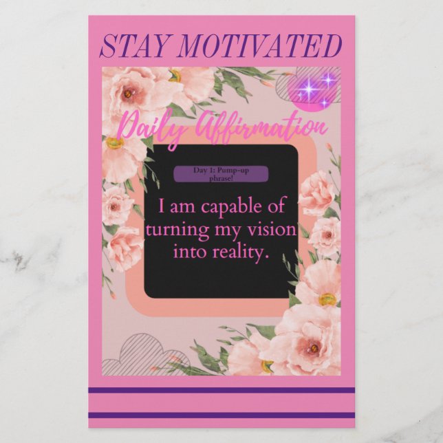 Daily Affirmation Note Card (Day 1) (Front)