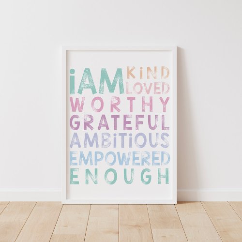 Daily Affirmations For Kids Poster
