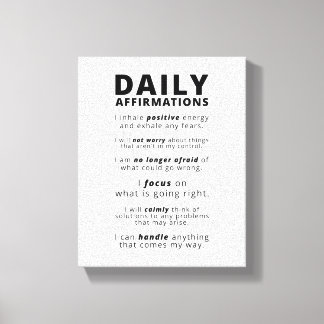 Daily Affirmations | Inspirational Quote Canvas Print