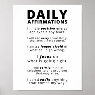 Daily Affirmations | Inspirational Quote Poster