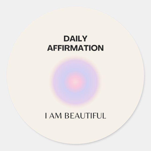 Daily Affirmations Manifestation Classic Round Sticker (Front)