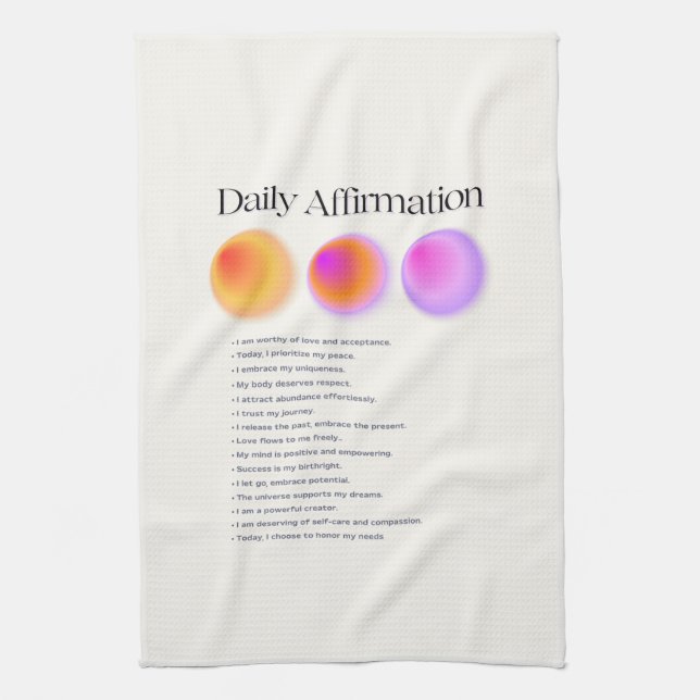 daily affirmations manifestation  kitchen towel (Vertical)