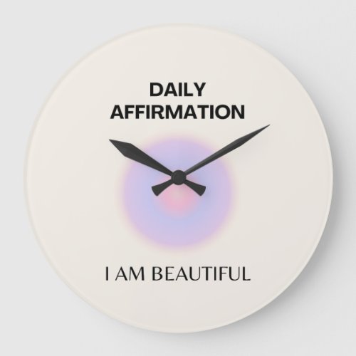 Daily Affirmations Manifestation Large Clock