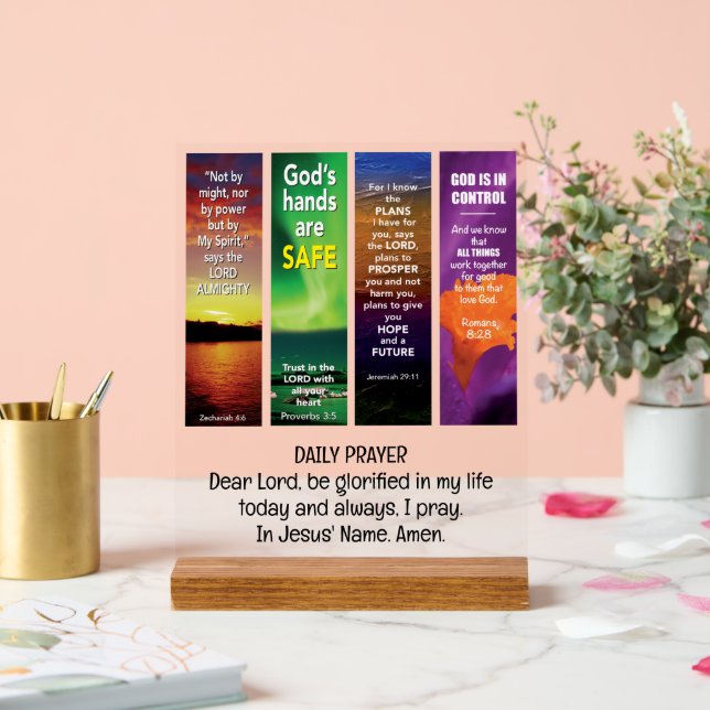 DAILY BIBLE AFFIRMATIONS Customizable Christian  Acrylic Sign (Wedding)