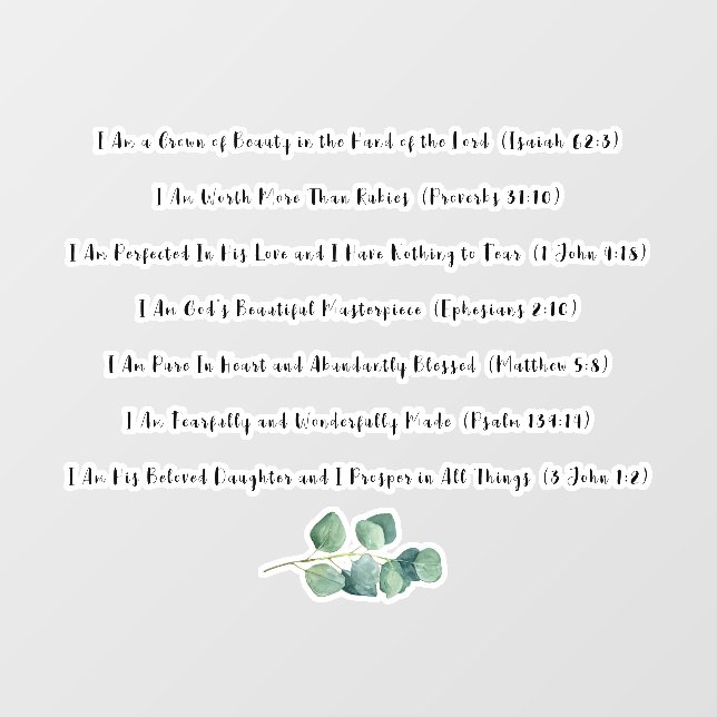Daily Bible Affirmations Mirror Sticker for Her (Front)