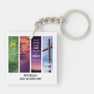 DAILY BIBLE AFFIRMATIONS Personalized Christian Keychain