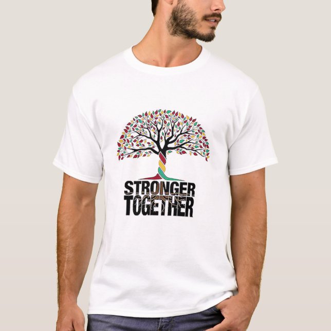 daily casual T-shirt , stronger together logo (Front)
