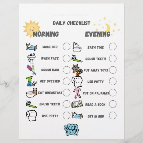 Daily Chart Daily Chores Children To Do List Letterhead