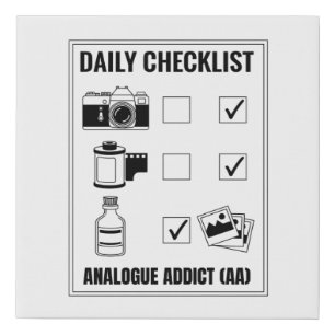 Daily Checklist Analogue Photography Faux Canvas Print