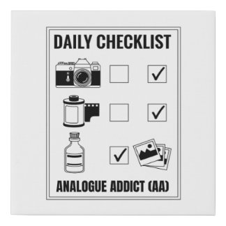 Daily Checklist Analogue Photography Faux Canvas Print