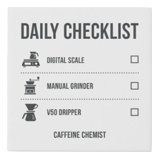 Daily Checklist Home Barista - Caffeine Chemist Faux Canvas Print