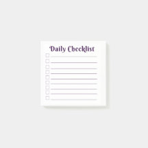 Daily Checklist Post It Custom Notes Daily