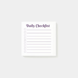 Daily Checklist Post It Custom Notes Daily