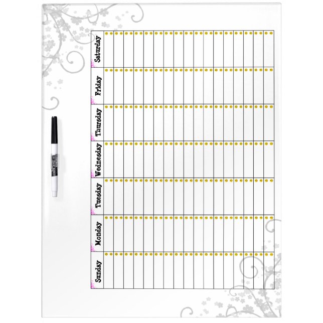 Daily Chore Chart Pink Dry Erase Board (Front)