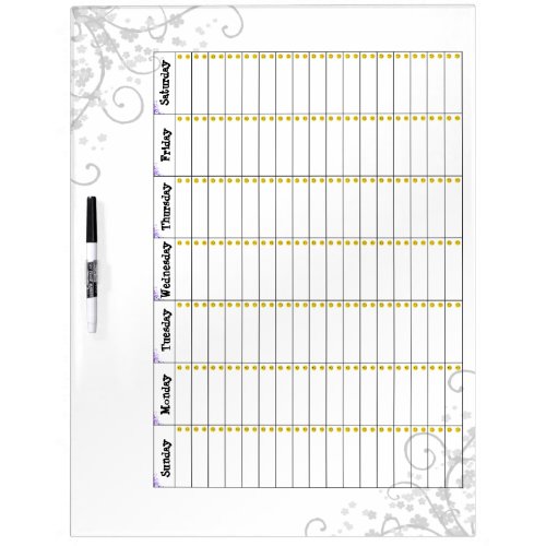 Daily Chore Chart Purple Dry Erase Board