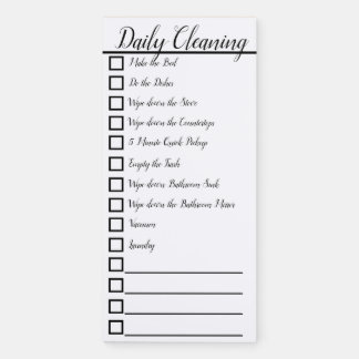 Daily Cleaning Checklist Magnetic NOTEPAD