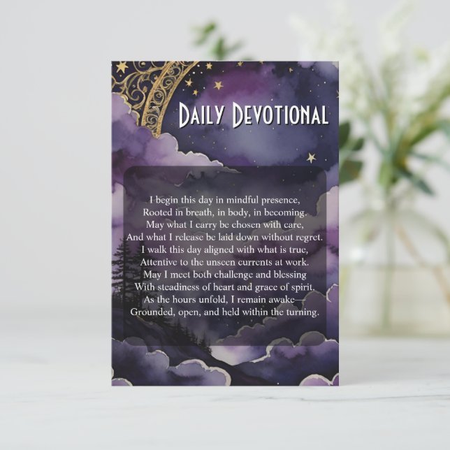 Daily Devotional Pagan Prayer Pocket Ritual Card (Standing Front)