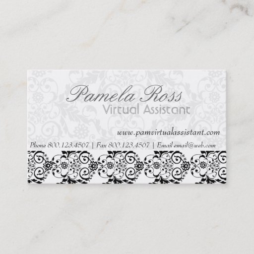 Customizable Charming  Royal Damask Business Card Template