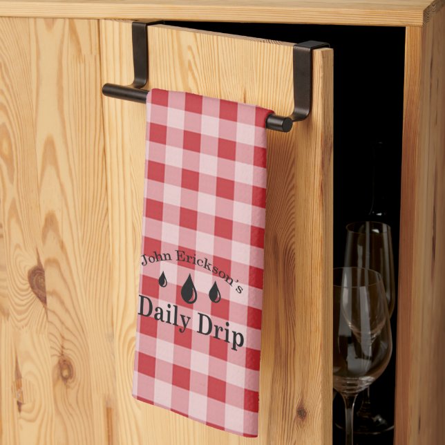 Daily Drip Kitchen Towel RED GINGHAM (Thirds Fold)