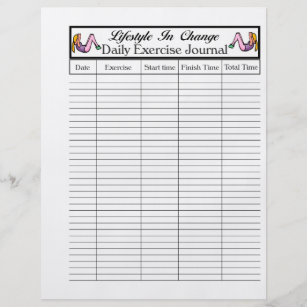 Daily Exercise Page, For Lifestyle Change Flyer