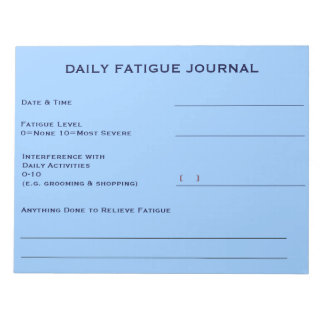 Daily Fatigue Journal (Sky Blue) Notepad